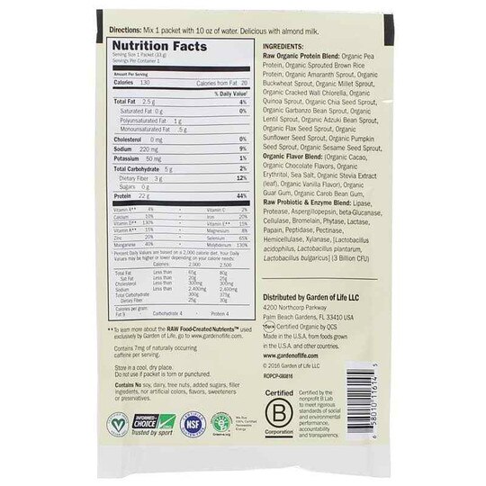 Raw Organic Protein, GOL